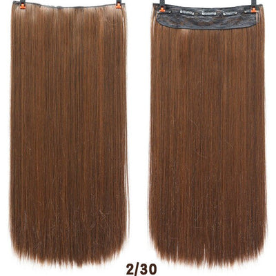 AOSI 60cm Long Straight Black Gray Blonde Women Ombre  High Tempreture Synthetic Hairpiece 5 Clip in Hair Extensions Hair Piece