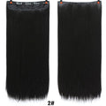 AOSI 60cm Long Straight Black Gray Blonde Women Ombre  High Tempreture Synthetic Hairpiece 5 Clip in Hair Extensions Hair Piece