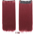 AOSI 60cm Long Straight Black Gray Blonde Women Ombre  High Tempreture Synthetic Hairpiece 5 Clip in Hair Extensions Hair Piece