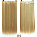 AOSI 60cm Long Straight Black Gray Blonde Women Ombre  High Tempreture Synthetic Hairpiece 5 Clip in Hair Extensions Hair Piece