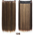 AOSI 60cm Long Straight Black Gray Blonde Women Ombre  High Tempreture Synthetic Hairpiece 5 Clip in Hair Extensions Hair Piece
