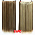 AOSI 60cm Long Straight Black Gray Blonde Women Ombre  High Tempreture Synthetic Hairpiece 5 Clip in Hair Extensions Hair Piece