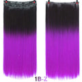 AOSI 60cm Long Straight Black Gray Blonde Women Ombre  High Tempreture Synthetic Hairpiece 5 Clip in Hair Extensions Hair Piece
