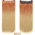 AOSI 60cm Long Straight Black Gray Blonde Women Ombre  High Tempreture Synthetic Hairpiece 5 Clip in Hair Extensions Hair Piece